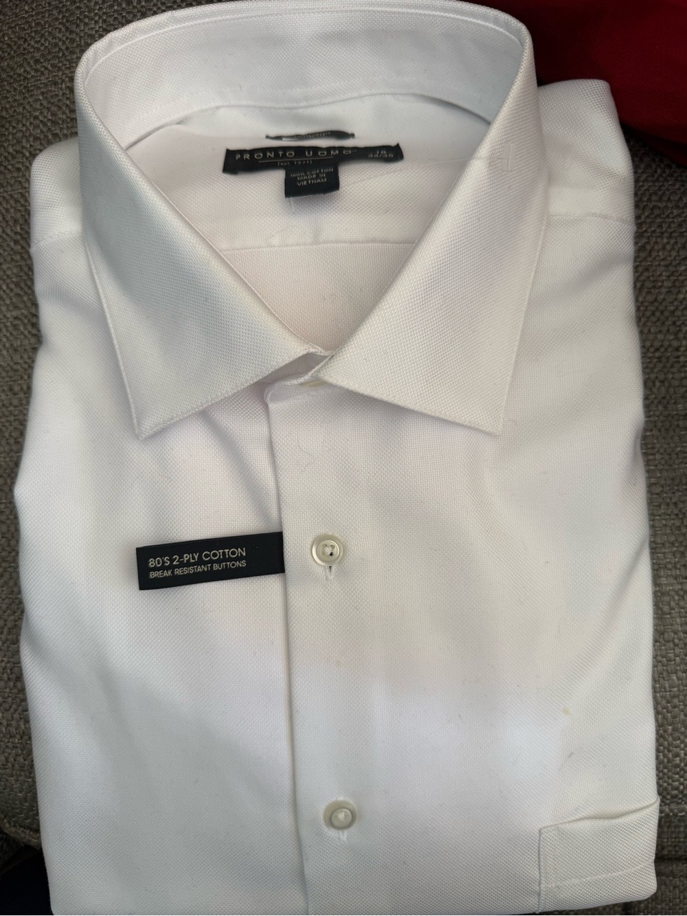 Pronto Uomo White Dress Shirt with Point Collar